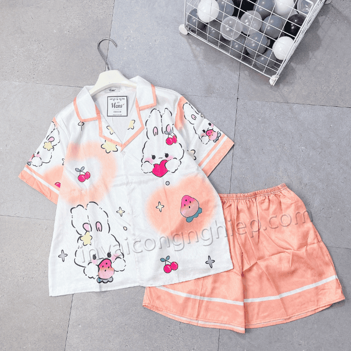 in vải đồ bộ pijama